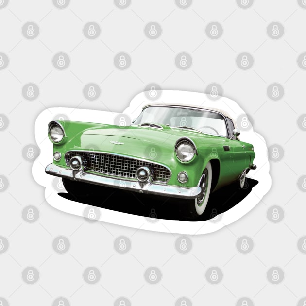 1956 Ford Thunderbird in green Sticker by candcretro